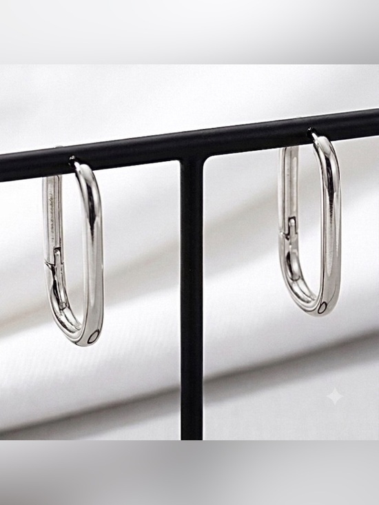 Jewelry - Silver plated women’s 24mm hoop earrings hypoallergenic